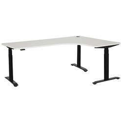 Amplify Rapid Assembly Electric Height Adjustable Workstation Right Hand 1800x1200x600mm White/Black