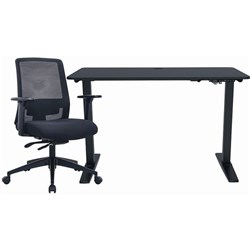 Mondo Lypta Electric Height Adjustable Desk & Mondo Zone Chair Bundle Black