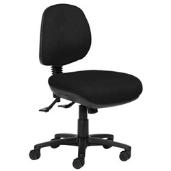 Charlie Mid Back Task Chair 500 Large Seat 3 Lever Black Fabric