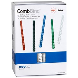 GBC Ibico 19mm Plastic Binding Coils 21 Ring White, Pack of 100