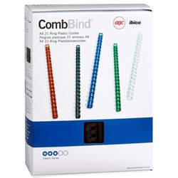 GBC Ibico 25mm Plastic Binding Coils 21 Ring Black, Pack of 50