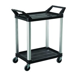 Trust 2 Tier Service Utility Cart 850x470x960mm Black