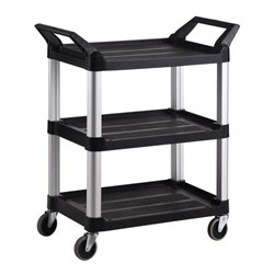 Trust 3 Tier Service Utility Cart 850x470x960mm Black