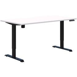Fiord One Electric Height Adjustable Desk 1800x800mm Snow Velvet/Black