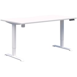Fiord One Electric Height Adjustable Desk 1800x800mm Snow Velvet/White