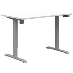 Fiord One Electric Height Adjustable Desk 1200x700mm Snow Velvet/Silver