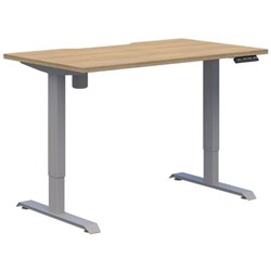 Fiord One Electric Height Adjustable Desk 1200x700mm Classic Oak/Silver