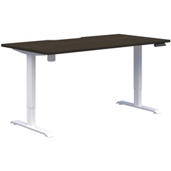 Fiord One Electric Height Adjustable Desk 1600x800mm Charred Oak Timberland/White