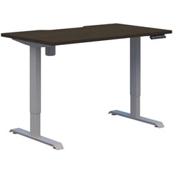 Fiord One Electric Height Adjustable Desk 1200x700mm Charred Oak Timberland/Silver