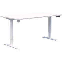 Fiord One Electric Height Adjustable Desk 1500x800mm Snow Velvet/White
