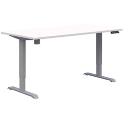Fiord One Electric Height Adjustable Desk 1500x800mm Snow Velvet/Silver