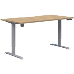 Fiord One Electric Height Adjustable Desk 1500x800mm Classic Oak/Silver