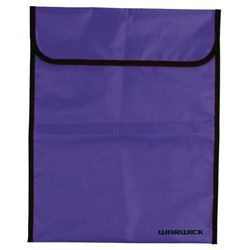 Warwick Homework Bag Hook & Loop 290x360mm Purple