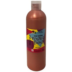 Five Star Tempera Poster Paint 500ml Bottle Metallic Copper