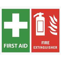 First Aid Kit and Fire Extinguisher in Vehicle Self-Adhesive Sticker 120x80mm