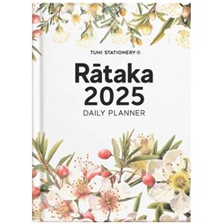 Tuhi B51 Bilingual Diary Day Per Page Rātaka 2025 Manuka Flower