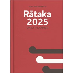 Tuhi A51 Bilingual Diary A5 Day Per Page Rātaka 2025 Red