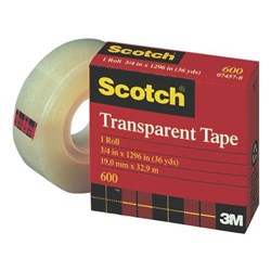 3M™ Scotch® 600 Transparent Tape 19mm x 33m