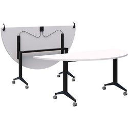 Boost Semi-Circle Flip Table 1800x900mm Snow Velvet/Black