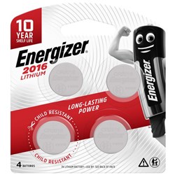 Energizer CR2016 3V Lithium Battery, Pack of 4 