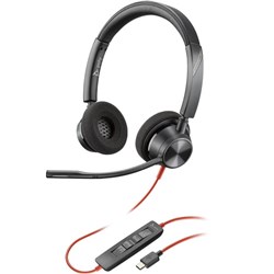 Poly Blackwire 3320 Stereo USB-C Wired Headset Black