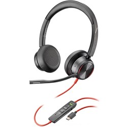 Poly Blackwire 8225 Stereo USB-C Wired Headset with USB-C/USB-A Adaptor