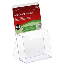 Deflecto Free Standing Brochure Holder DLE Portrait 1 Tier Clear 80% Recycled