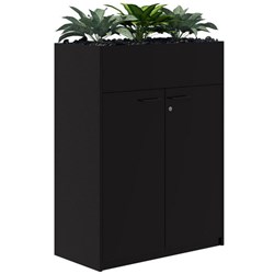 Fiord Lockable Storage Planter Hinged Door 1200x900mm Black