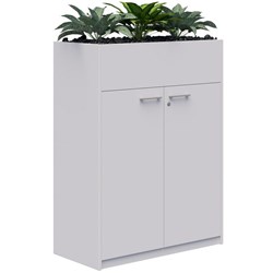 Fiord Lockable Storage Planter Hinged Door 1200x900mm Snow