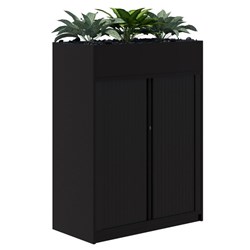 Fiord Planter Tambour Locking 1200x900mm Black