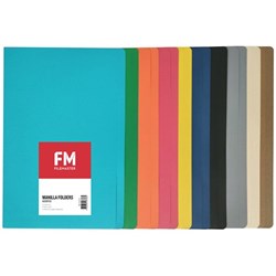 FM Manilla Folders Foolscap Assorted Colours, Pack of 10