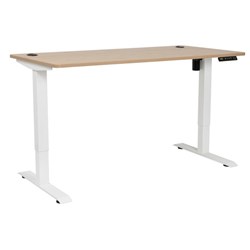 Amplify Electric Height Adjustable Desk Single Motor 80kg 1500x750mm Pacific Oak/White