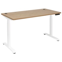 Amplify Rapid Assembly Electric Height Adjustable Desk Dual Motor 1500x750mm Pacific Oak/White