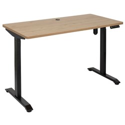 Amplify Electric Height Adjustable Desk Single Motor 80kg 1200x600mm Pacific Oak/Black