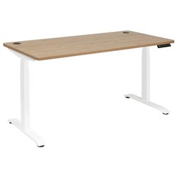 Amplify Rapid Assembly Electric Height Adjustable Desk Dual Motor 1800x800mm Pacific Oak/White