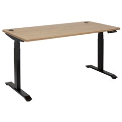 Amplify Rapid Assembly Electric Height Adjustable Desk Dual Motor 1800x800mm Pacific Oak/Black