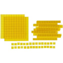 Base Ten Blocks Transparent Yellow, Set of 52