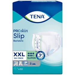 TENA ProSkin Bariatric Continence Slips Super Unisex 2XL, Carton of 2 Packs of 32