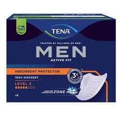 TENA Continence Liners Men Level 3, Carton of 3 Packs of 8