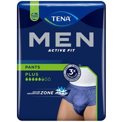 TENA Men Active Fit Continence Pants Navy Large, Carton of 2 Packs of 8