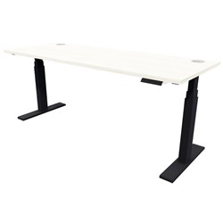 Rise Electric Height Adjustable Desk 1500x700mm Coastal Elm/Black