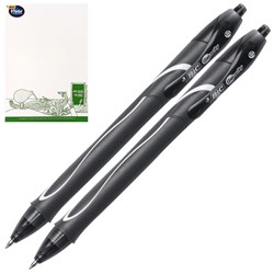 BIC Gelocity Black Retractable Rollerball Gel Pen 0.7mm Fine Tip, Set of 2