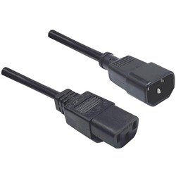 Dynamix IEC 10A Power Extension Cord C14 to C13 0.3m Black