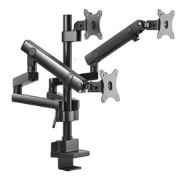 Brateck LDT20-C036P Desk Mount Triple Monitor Arm Spring Assisted 17-27 Inch