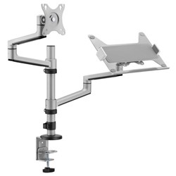 Brateck LDT72-C024ML Desk Mount Dual Monitor Arm & PC Tray Premium Aluminium Articulating 17-32 Inch