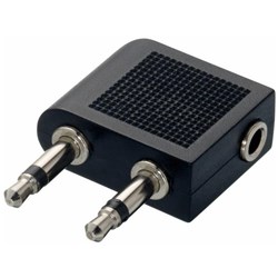 Dynamix Airplane Headphone Adaptor Dual 3.5mm Male to Female Mono Stereo