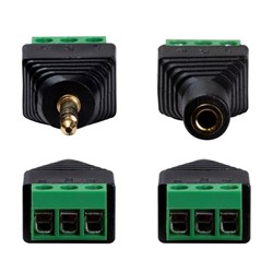 Dynamix Stereo to Wired Adapter 3.5mm Black/Green, Pair of 2