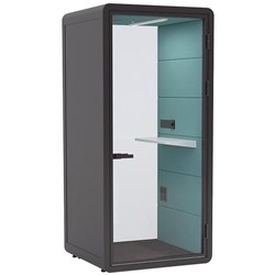 Haven Solo+ Office Pod 1075x2300mm Black/Clear Glass