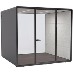 Haven Studio Office Pod 2555x2300mm Black/Clear Glass