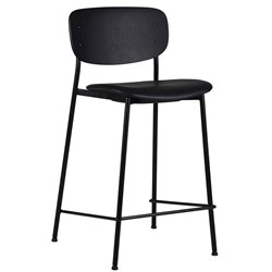 Lathos Barstool Low 950mm Ash Veneer Black/PU Fabric Black/Black